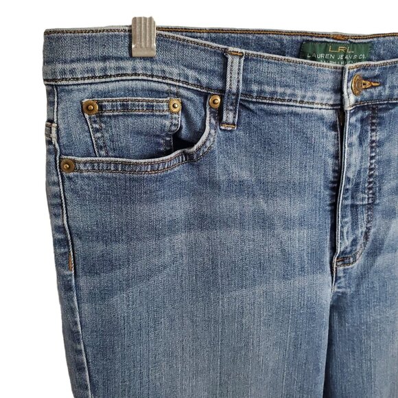 LRL Ralph Lauren Womens Size 12P Jeans 12 Petite Classic Straight Denim Stretch - Picture 6 of 10